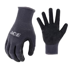 Ace Men's Indoor/Outdoor Coated Work Gloves Black/Gray L 1 pair