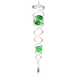 Spinfinity Designs Multi-color Stainless Steel 13.62 in. Silver/Green Twister Outdoor Spinner