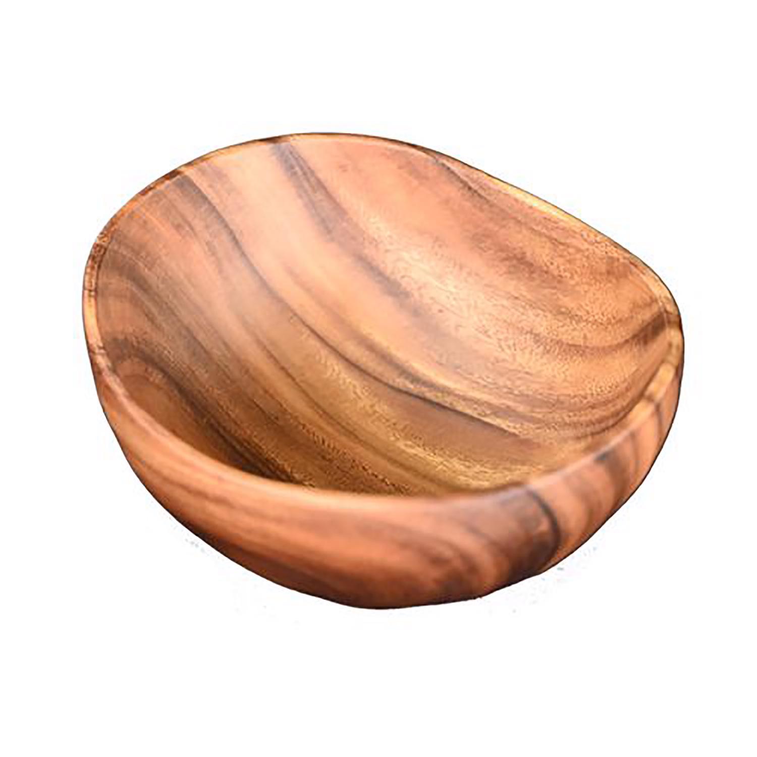 Pacific Merchants Natural Acacia Wood Oval Bowl 1 pk Sansujyuku sansujyuku.com