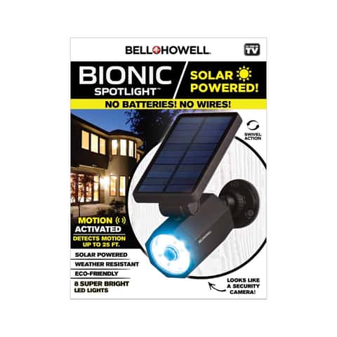 Bell & Howell Bionic Motion-Sensing Solar Powered LED Black