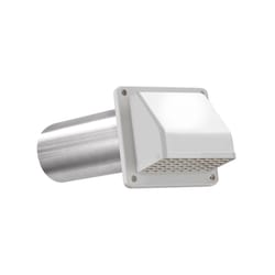 Lambro 4 in. D White Plastic Wall Exhaust Hood