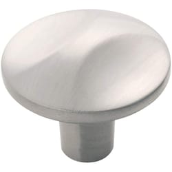Hickory Hardware Crest Contemporary Round Cabinet Knob 1-1/4 in. D 1-1/4 in. Satin Nickel 1 pk