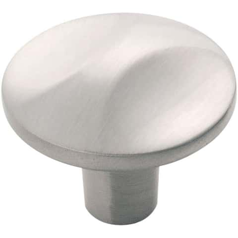 Hickory Hardware Crest Contemporary Round Cabinet Knob 1-1/4 in. D 1-1/4  in. Satin Nickel 1 pk - Ace Hardware