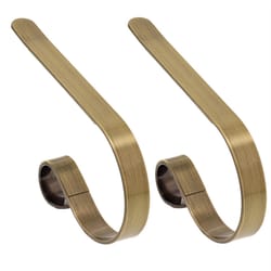 Haute Decor MantleClip Gold/Brown Stocking Holder 2 in.