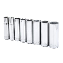 Crescent 1/2 in. X 1/2 in. drive SAE 6 Point Deep Well Socket Set 8 pc