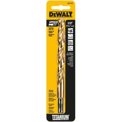 DeWalt 1/2 in. X 6 in. L High Speed Steel Split Point Drill Bit Straight Shank 1 pc