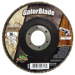 Gator 4-1/2 in. D X 7/8 in. Zirconia Aluminum Oxide Flap Disc 36 Grit 1 pk