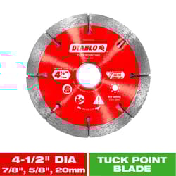Diablo 4-1/2 in. D X 7/8 in. Diamond Tuck Point Masonry Cut-Off Wheel 1 pk
