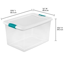 Rubbermaid 6 Qt Clear Plastic Indoor Storage Tub Tote Container