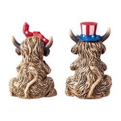 Glitzhome Highland Cow Table Decor Resin 1 box