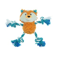 Boss Pet Pet Park Blvd Multicolored Plush/Rope Tuggers Fox Dog Toy 1 pk