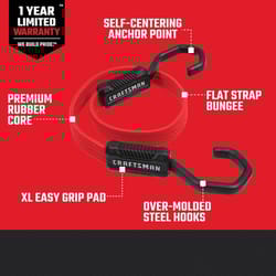 Craftsman We Build Pride Red Flat Bungee Cord 24 in. L 2 pk