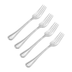 Pfaltzgraff Silver Stainless Steel Flatware Dinner Fork Set 4 pk