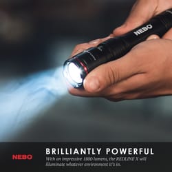 NEBO Redline X 1800 lm Black LED Flashlight 18650 Battery