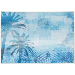 Olivia's Home 22 in. W X 32 in. L Blue Caribbean Polyester Accent Rug