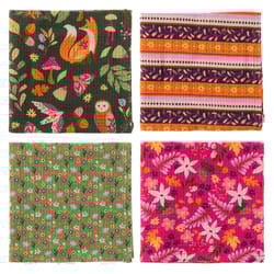Karma Holiday Assorted Cotton Waffle Weave Woodland Dish Cloth 4 pk
