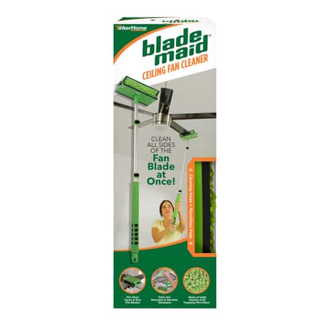  Blade Maid Ceiling Fan Cleaner- Cleaning Tool with 3 Foot  Extendable Pole, Cleaning Head, Reusable Fiber Duster, & Flexible Brush :  Health & Household