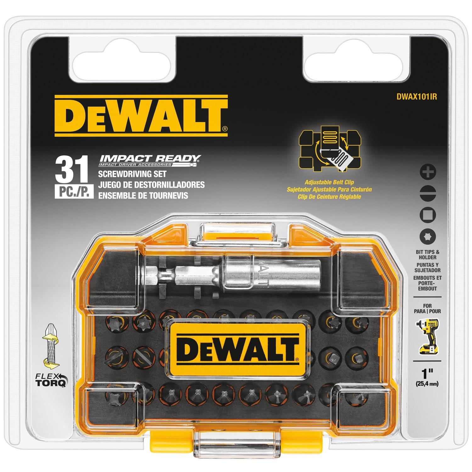 Photos - Drill Bit DeWALT Impact Ready 1 in. L Screwdriver Bit Set 31 pc DWAX101IR 