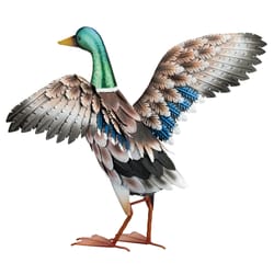Regal Art & Gift Multicolored Metal 20.25 in. H Mallard Duck Statue