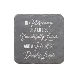 Pavilion Stones with Stories Gray Cement/Stone 7.75 in. H X 7.75 in. L X 0.75 in. W In Memory Steppi