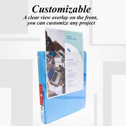 Bazic Products 1/2 in. W X 9.92 in. L 3-Ring Cyan View Binder