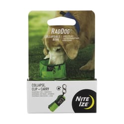 Nite Ize RadDog Green Collapsible Plastic Pet Bowl For Dogs