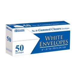 Bazic Products 4-1/8 in. W X 9-1/2 in. L No. 10 White Envelopes 50 pk