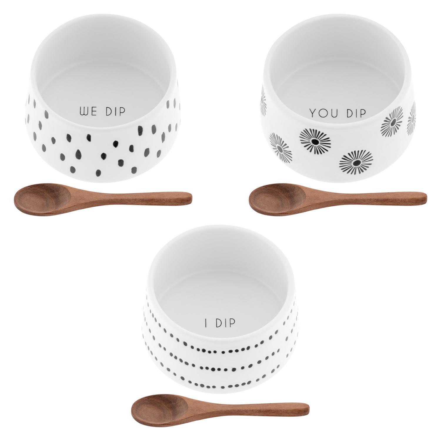 Karma Gifts Milo White Stoneware Bowl Set 3 pk Sansujyuku sansujyuku.com