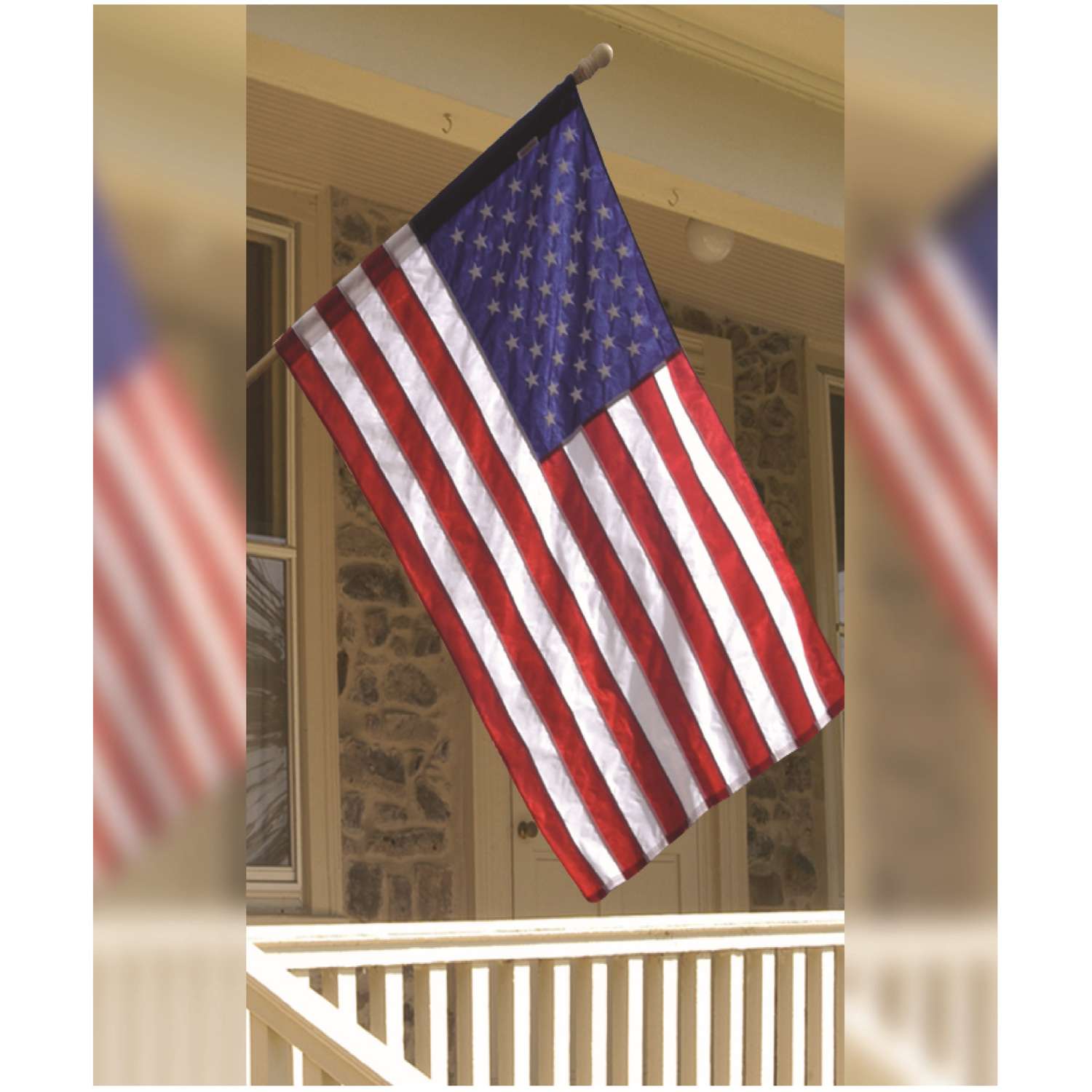 Waving American Flag Black Border Patch, U.S. Flag Patches