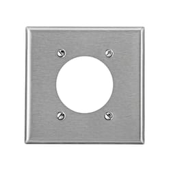 Leviton Silver 2 gang Stainless Steel Outlet Wall Plate 1 pk