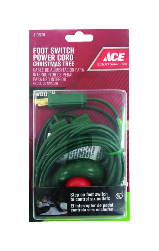 Ace Indoor 15 ft. L Green Extension Cord with Switch Ace Hardware