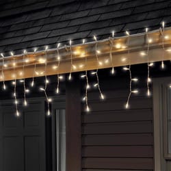 Celebrations LED Mini Warm White 100 ct Icicle Christmas Lights 5.67 ft.