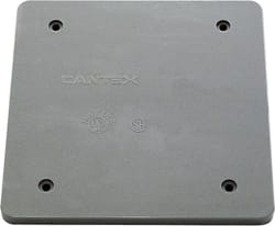 Cantex New Work Square PVC 2 gang Outlet Box Gray