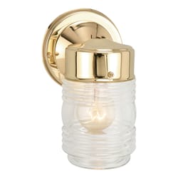 Design House Jelly Jar Polished Brass Gold Incandescent Outdoor Wall Fixture
