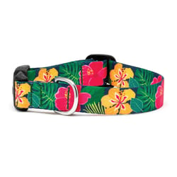 Up Country Multicolored Hibiscus Nylon Dog Collar Small