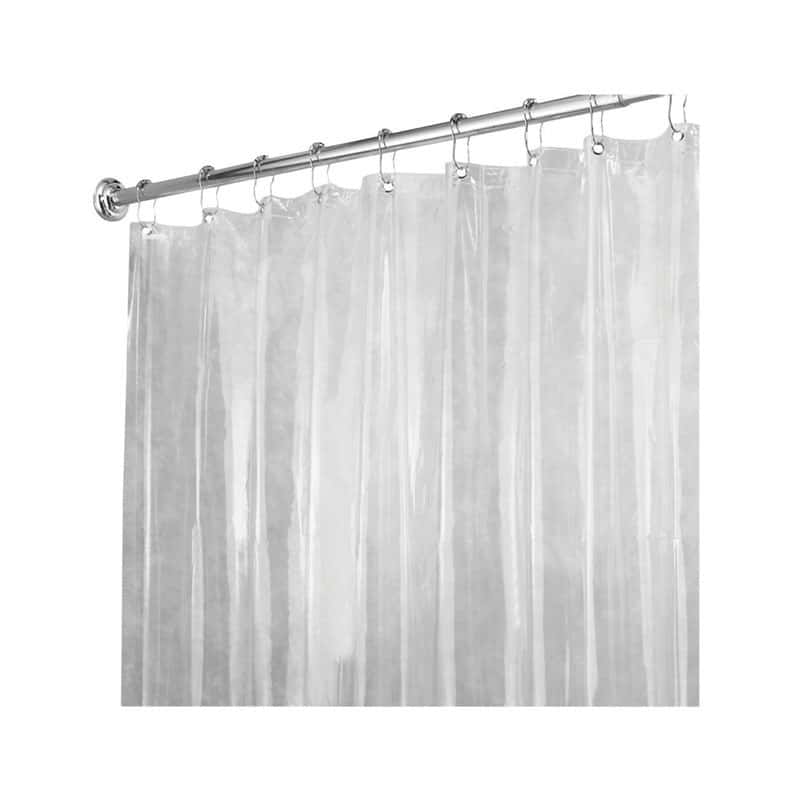 iDesign 72 in. H X 72 in. W Clear Solid Shower Curtain Liner Vinyl ...