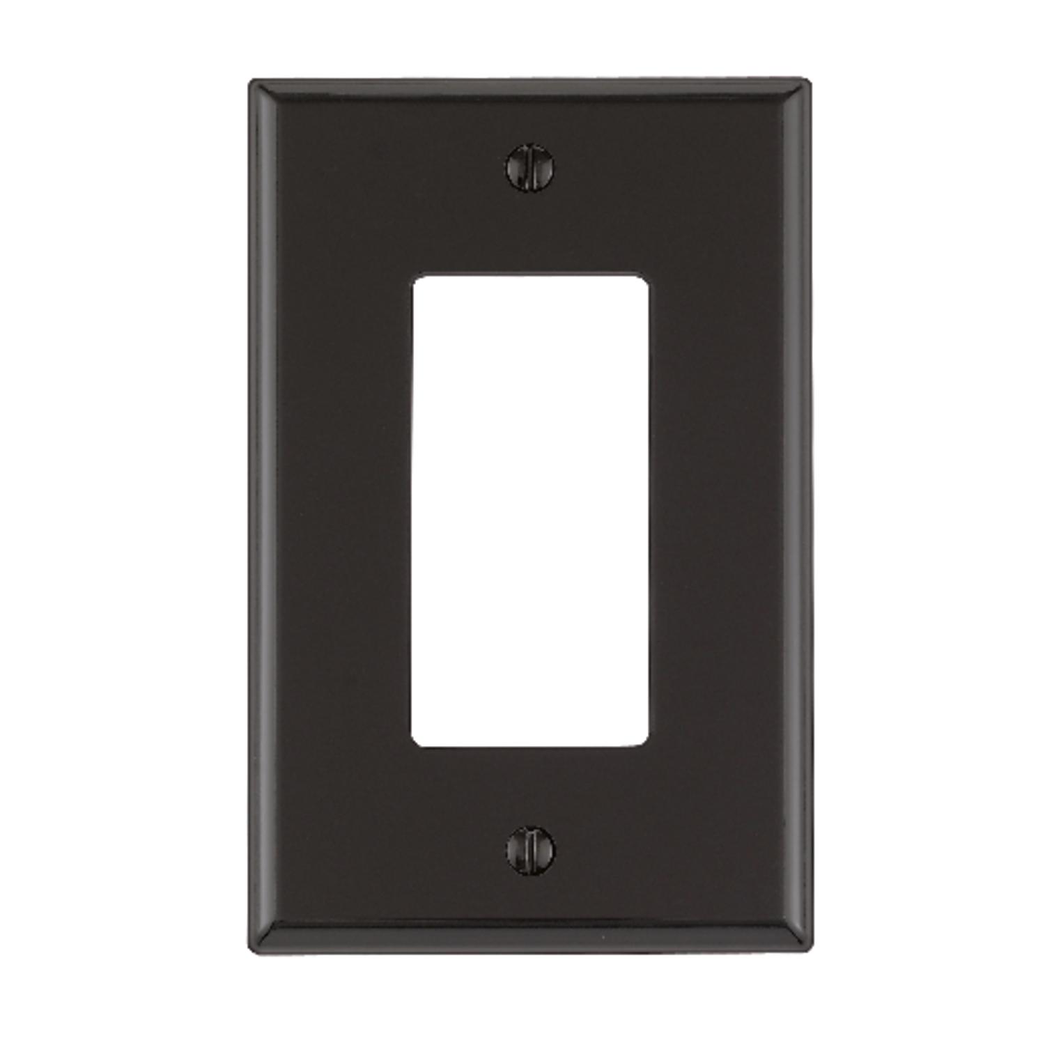 0PJ26-00E Leviton Black 1 gang Nylon GFCI/Rocker Wall Plate  sku 0PJ26-00E