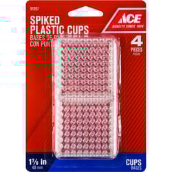 Ace Plastic Furniture Cups W/Spikes Clear Square 1-7/8 in. W X 1-7/8 in. L 4 pk