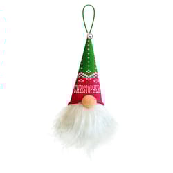 Christmas Gnome Multicolored Christopher Ornament 5.5 in.