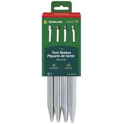 Coghlan's Silver Tent Stakes 9 in. H X 3.500 in. W X 1.250 in. L 4 pk