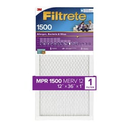 3M Filtrete 12 in. W X 36 in. H X 1 in. D 12 MERV Pleated Air Filter 1 pk