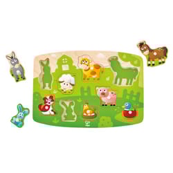 Hape Farmyard Peg Puzzle Multicolored 10 pc