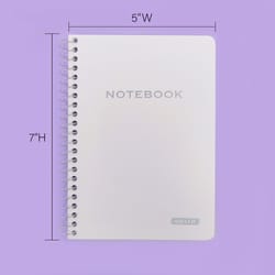 Bazic Products 5 in. W X 7 in. L College Ruled Wire Bound Assorted Poly Cover Notebook