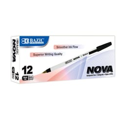 Bazic Products Nova Black Stick Pen 12 pk