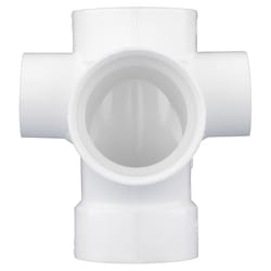 Charlotte Pipe Schedule 40 3 in. Hub X 3 in. D Hub PVC Reducing Double Fixture Fitting Tee 1 pk
