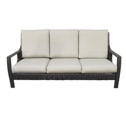 Living Accents Maxfield Brown Wicker Frame Conversation Sofa Beige