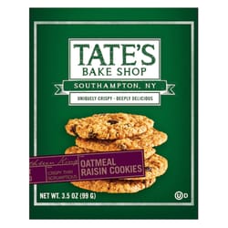 Tate's Oatmeal Raisin Cookies 3.5 oz Bagged