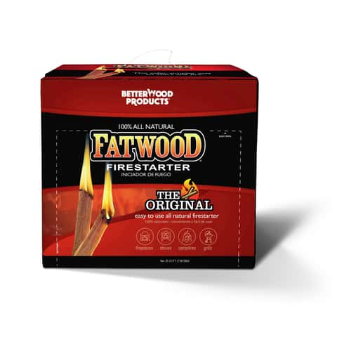 Better Wood Products Fatwood Pine Resin Stick Fire Starter 15 min 0.25 ...