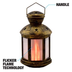 Blazing LEDz 8.5 in. Plastic Colonial Flicker Flame Assorted Flameless Lantern