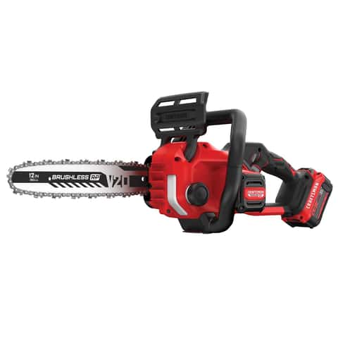 PRORUN 20V 7 in. Brushless Cordless Mini Chainsaw with 4.0 Ah Battery and Charger, PMCS120, Red